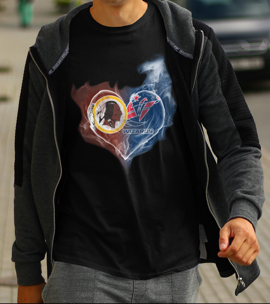 Redskins Washington Wizards Heart Smoke Effect T-Shirt