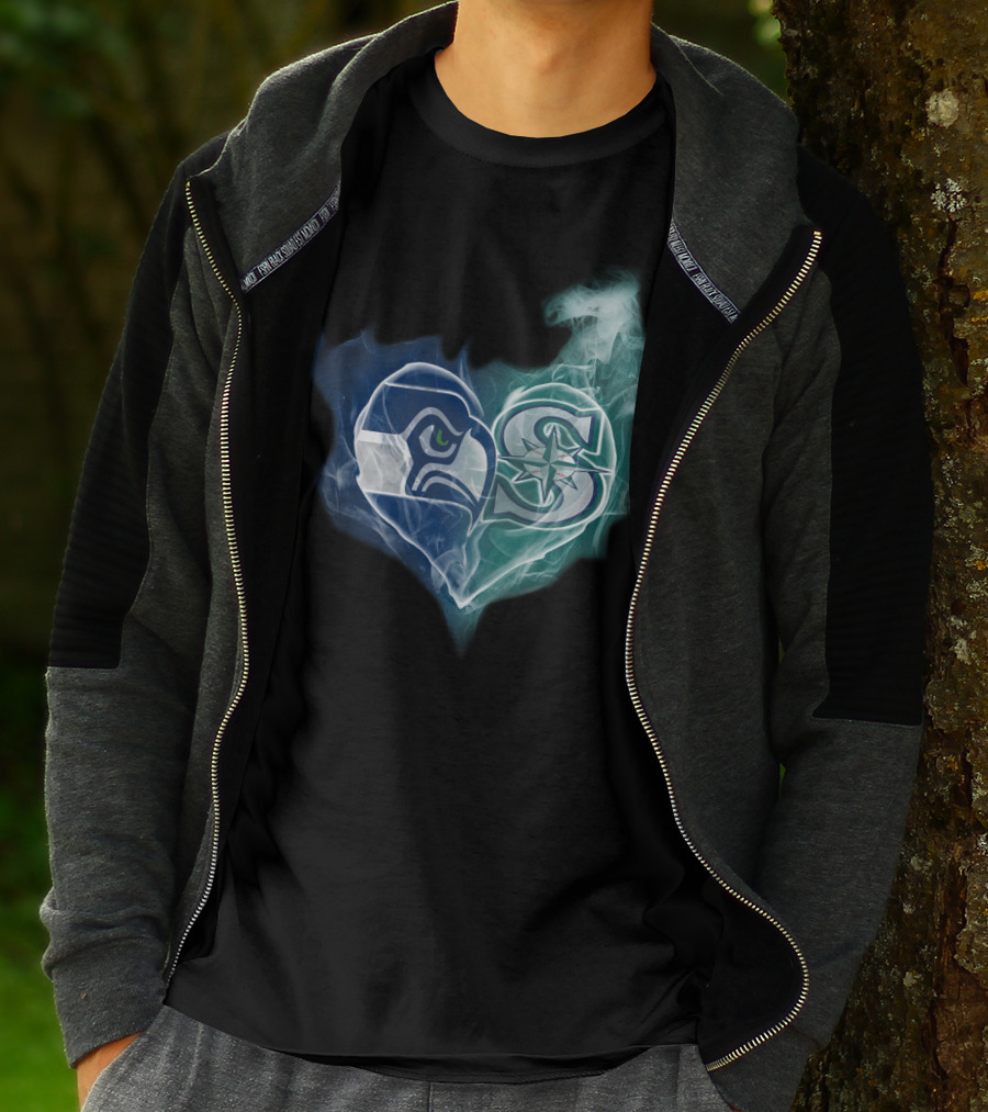 Seahawks Mariners Heart Emblem T-Shirt