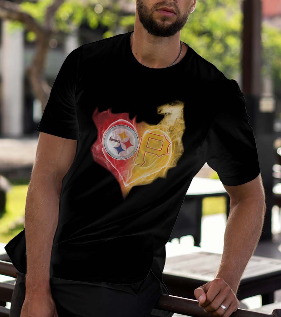 Steelers Pittsburgh Pirates Heart T-Shirt