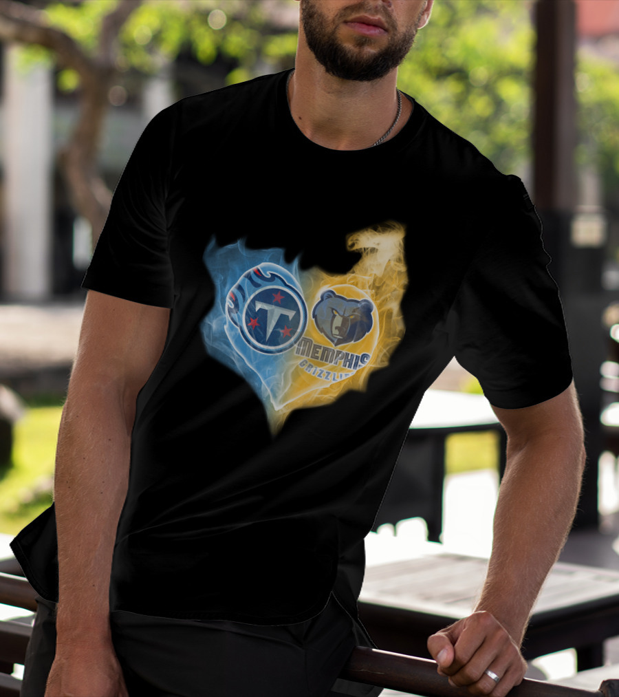 Tennessee Titans Memphis Grizzlies Heart Fusion T-Shirt