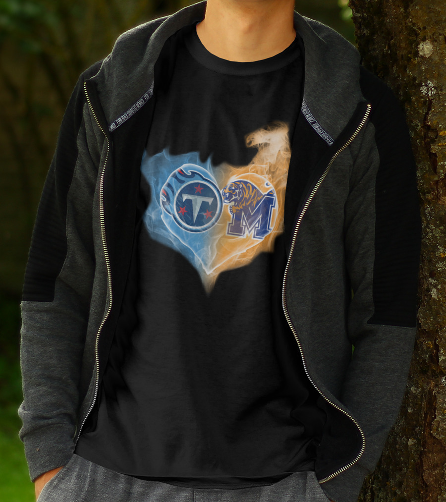 Titans Memphis Tigers Heart T-Shirt