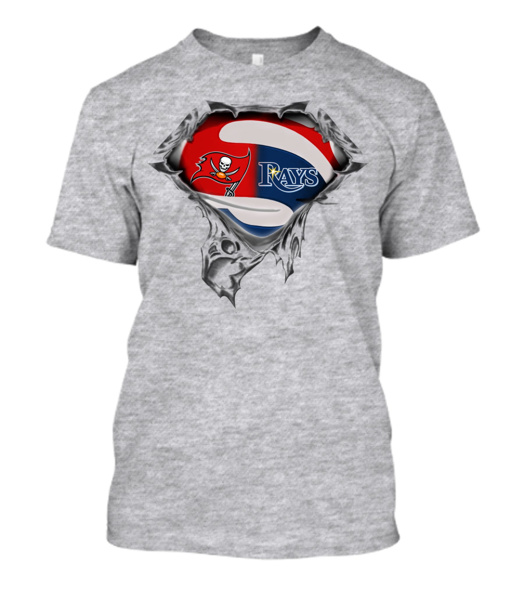 Buccaneers Rays Superhero Torn T-Shirt