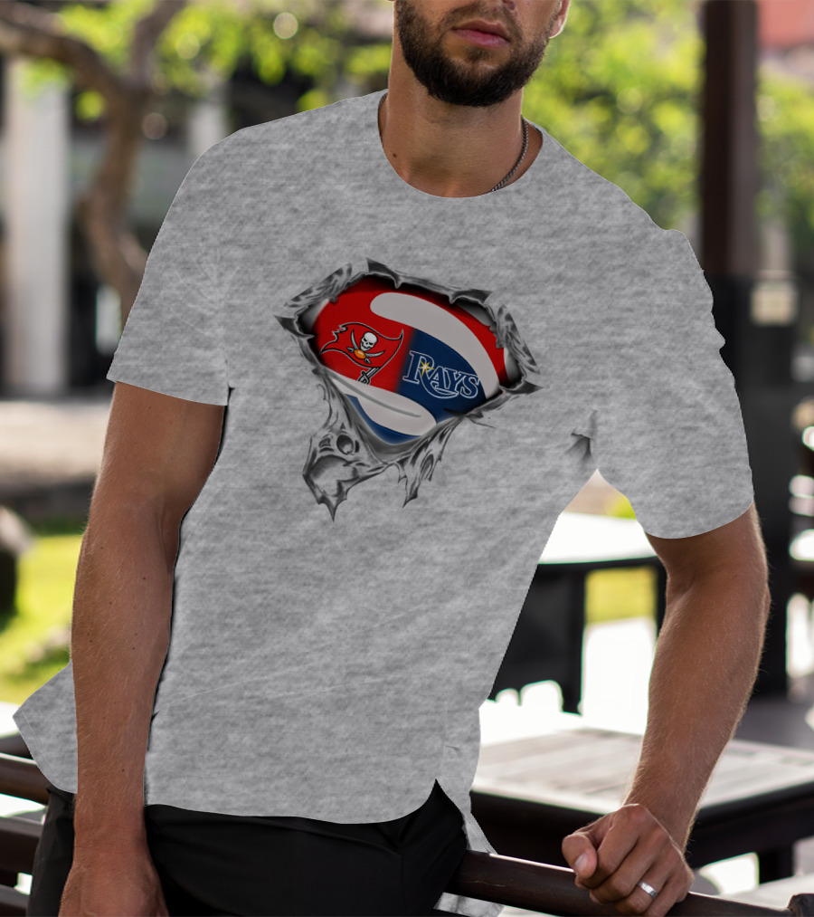 Buccaneers Rays Superhero Torn T-Shirt