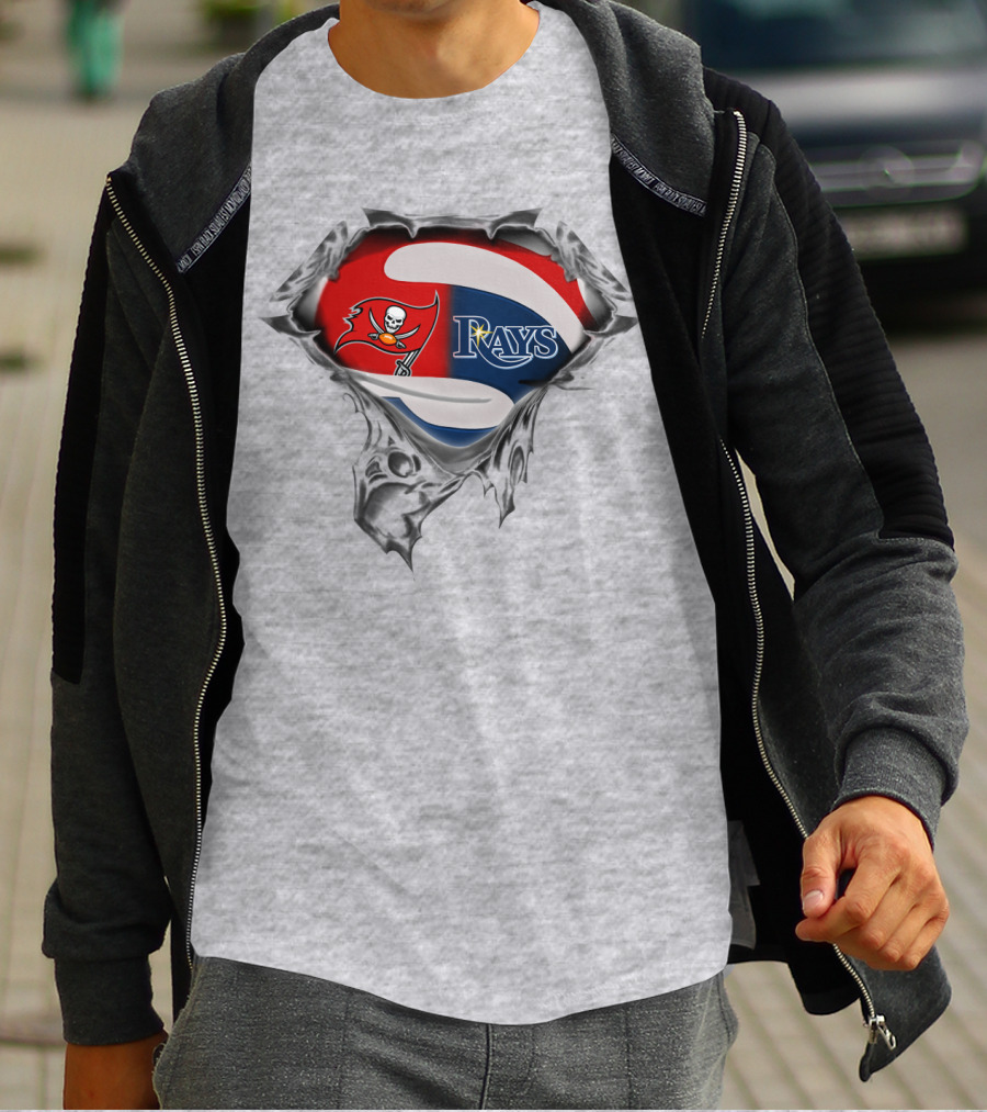 Buccaneers Rays Superhero Torn T-Shirt
