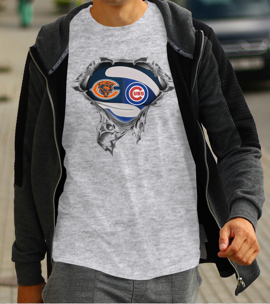 Bears Cubs Football Baseball Fan Crossover Logos T-Shirt