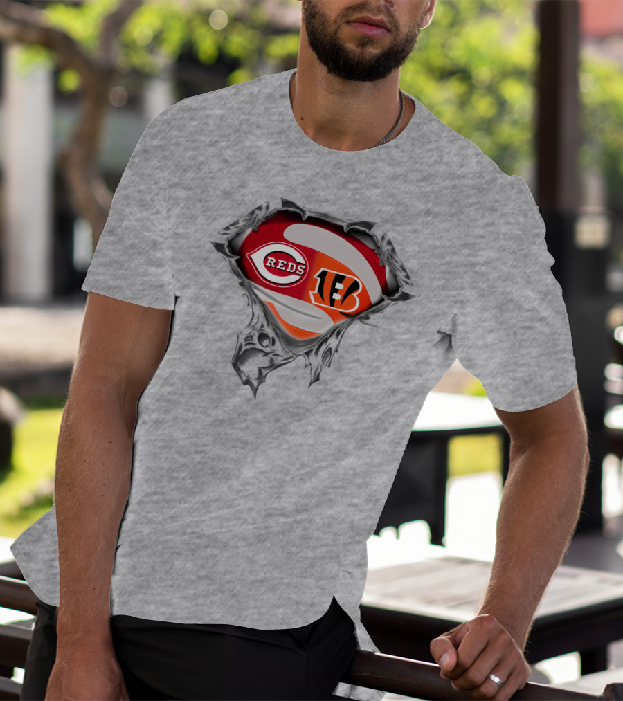 Cincinnati Reds Bengals Logo Mashup T-Shirt