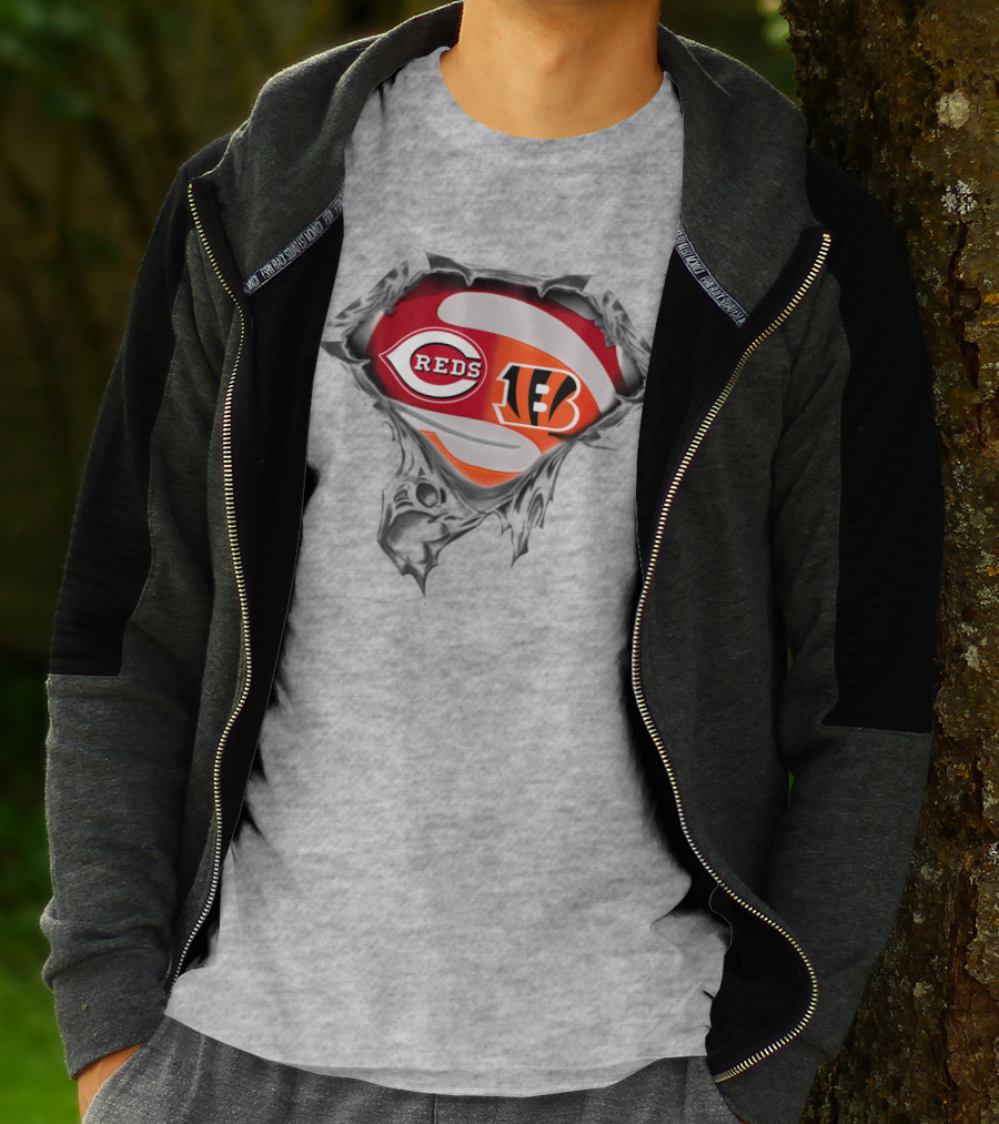 Cincinnati Reds Bengals Logo Mashup T-Shirt
