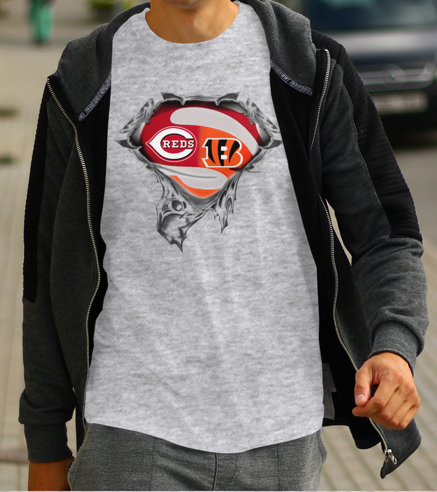 Cincinnati Reds Bengals Logo Mashup T-Shirt