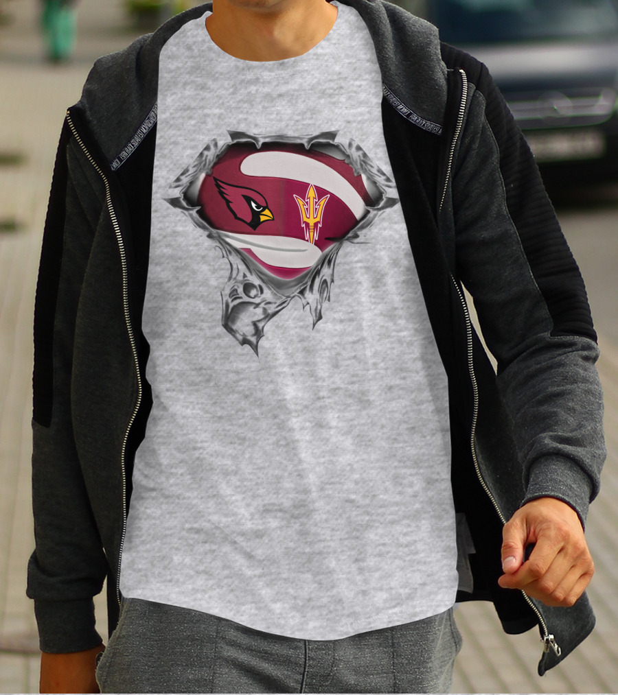 Cardinals Arizona State Logo Mashup Superhero T-Shirt