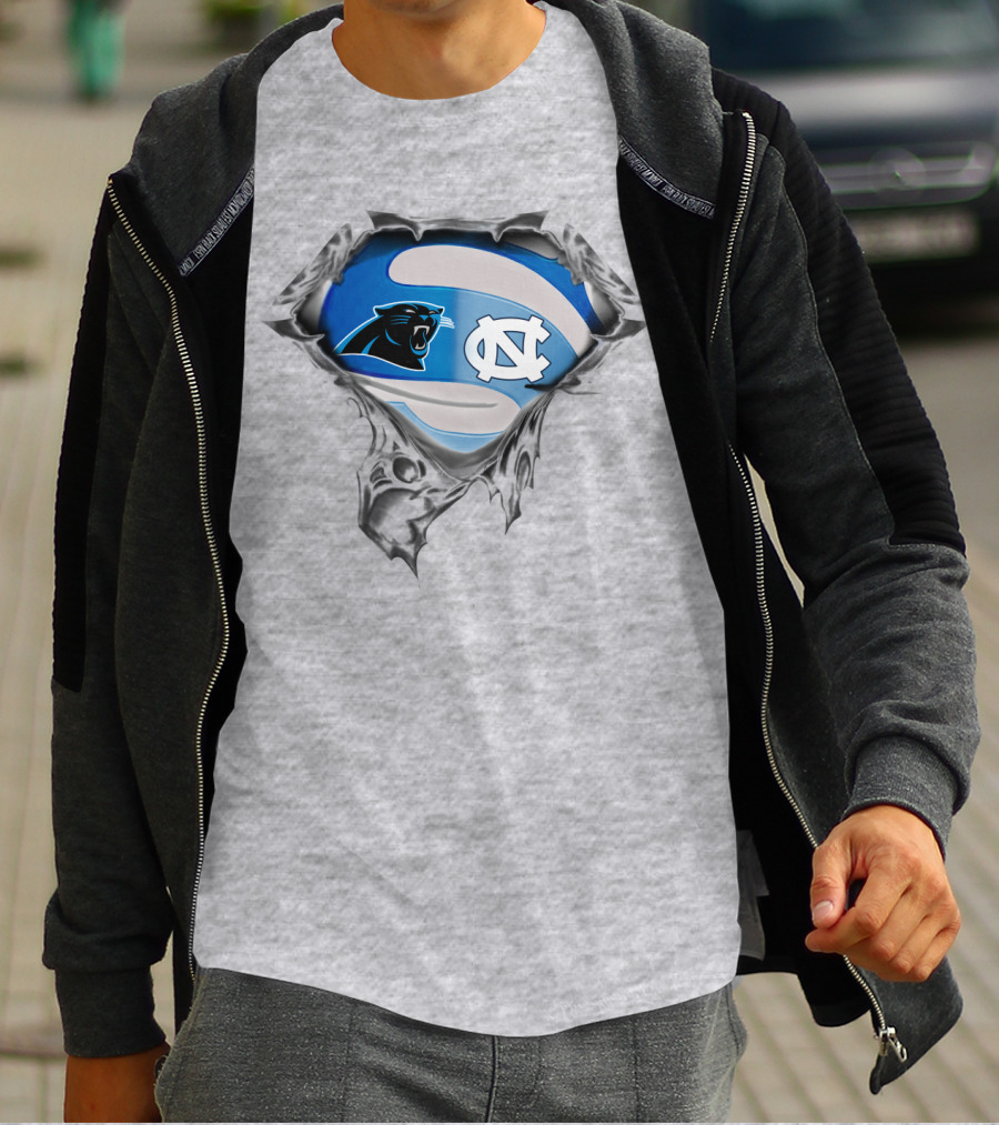 Carolina Panthers Tar Heels Nc Logo Mashup T-Shirt