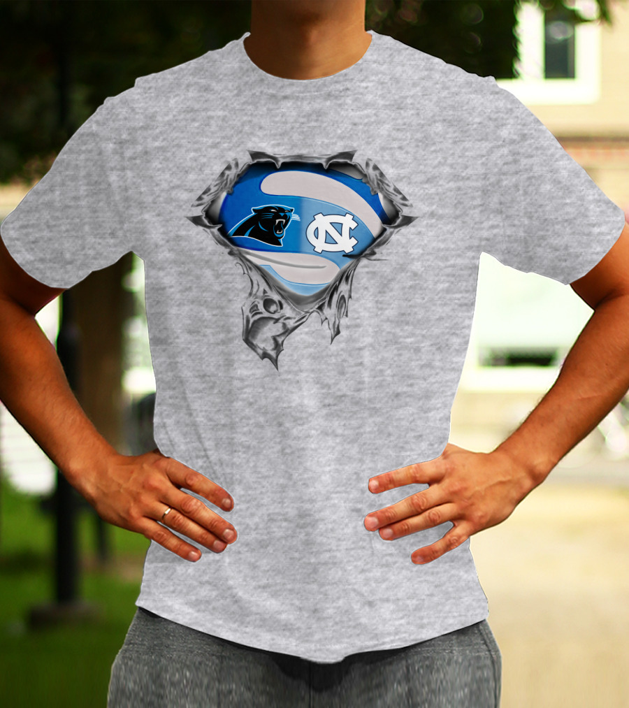 Carolina Panthers Tar Heels Nc Logo Mashup T-Shirt
