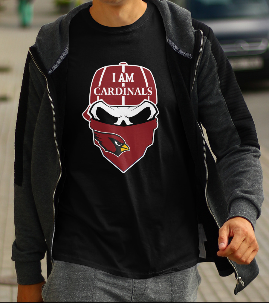 I Am Cardinals Arizona Cardinals Skull T-Shirt