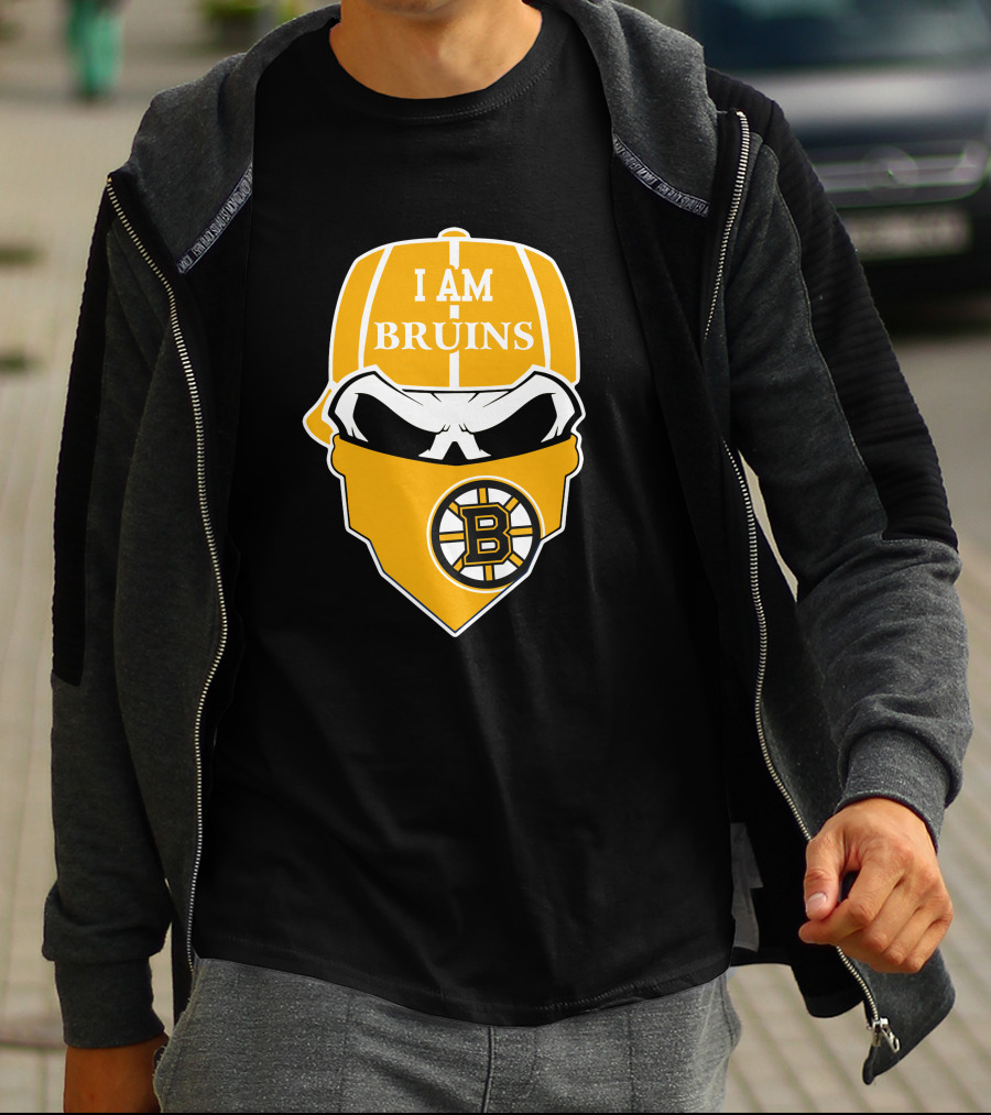 I Am Bruins Boston Bruins Skull T-Shirt