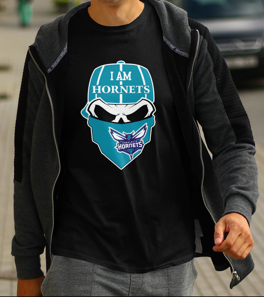 I Am Hornets Charlotte Hornets Skull T-Shirt