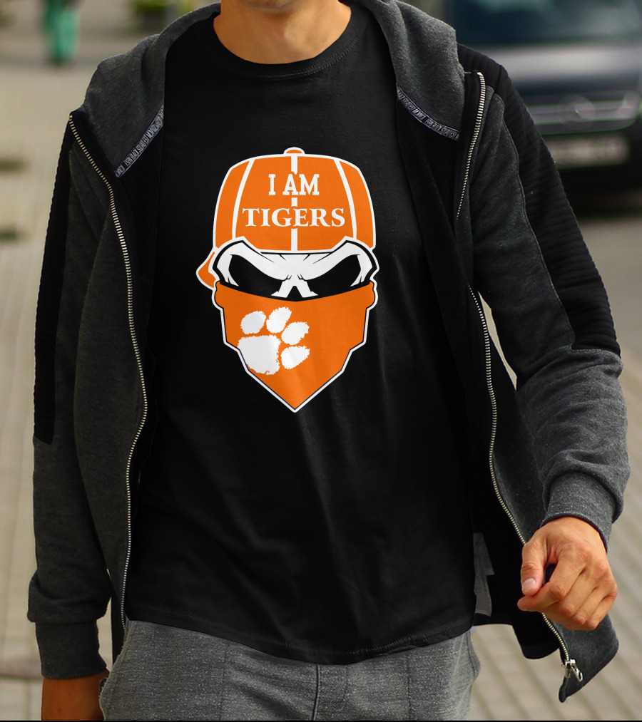 Clemson Tigers I Am Tigers Skull Paw T-Shirt