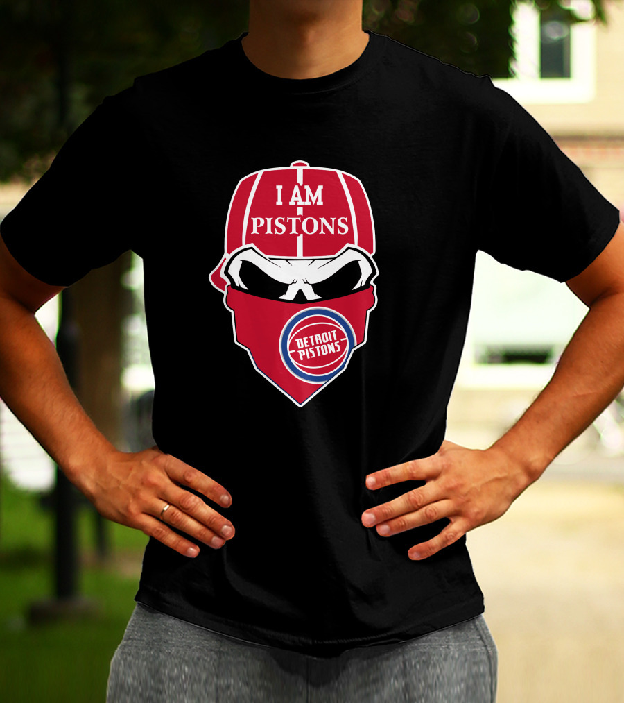 I Am Pistons Detroit Pistons Skull T-Shirt
