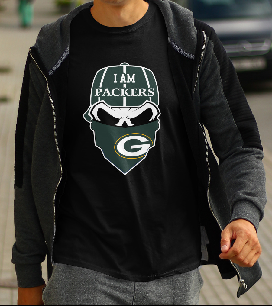I Am Packers Green Bay Skull T-Shirt