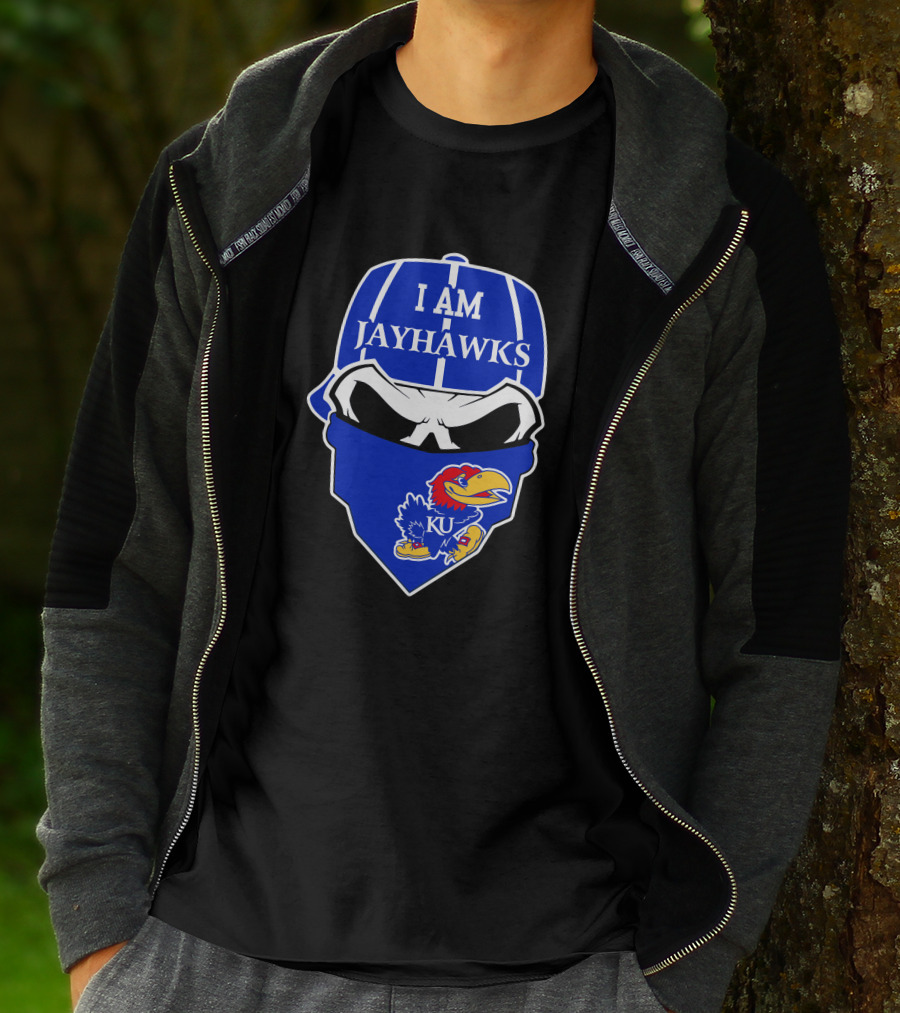 I Am Jayhawks Ku Kansas Jayhawks Skull T-Shirt