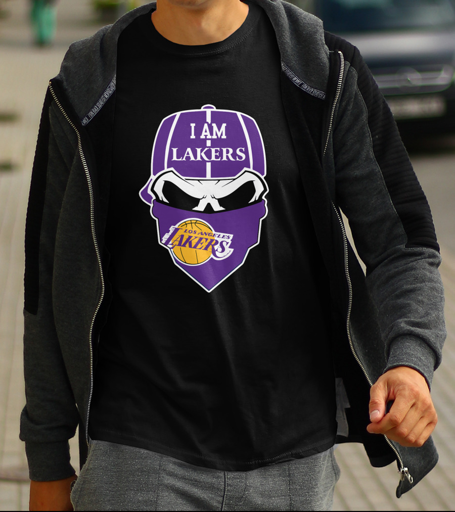 I Am Lakers Los Angeles Lakers Skull T-Shirt