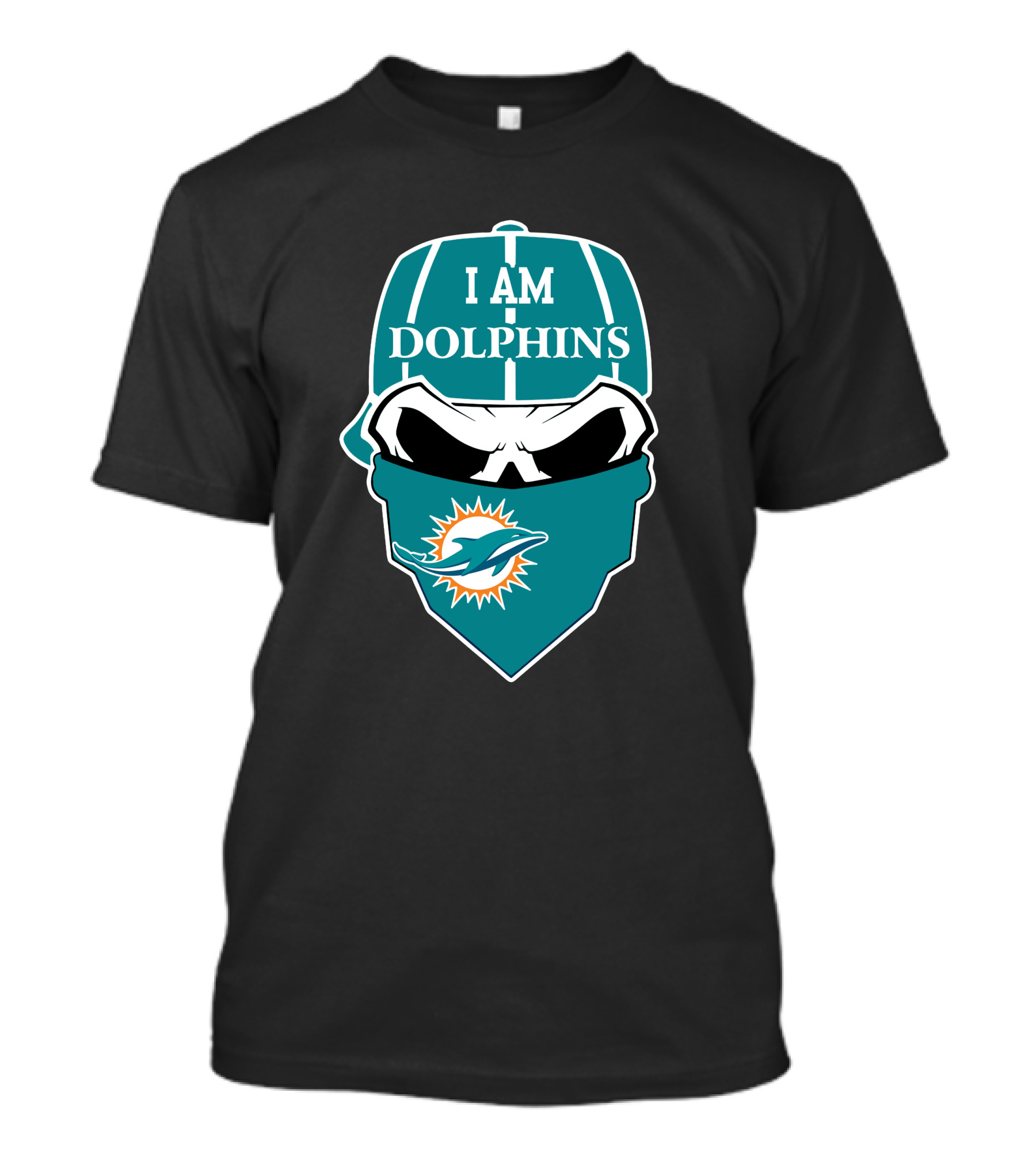 I Am Miami Dolphins Skull Face Mask T-Shirt