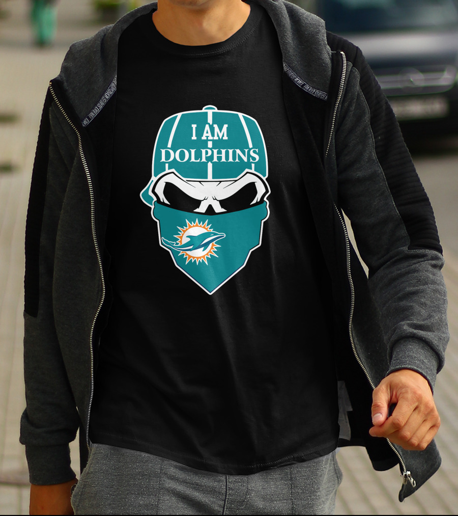 I Am Miami Dolphins Skull Face Mask T-Shirt