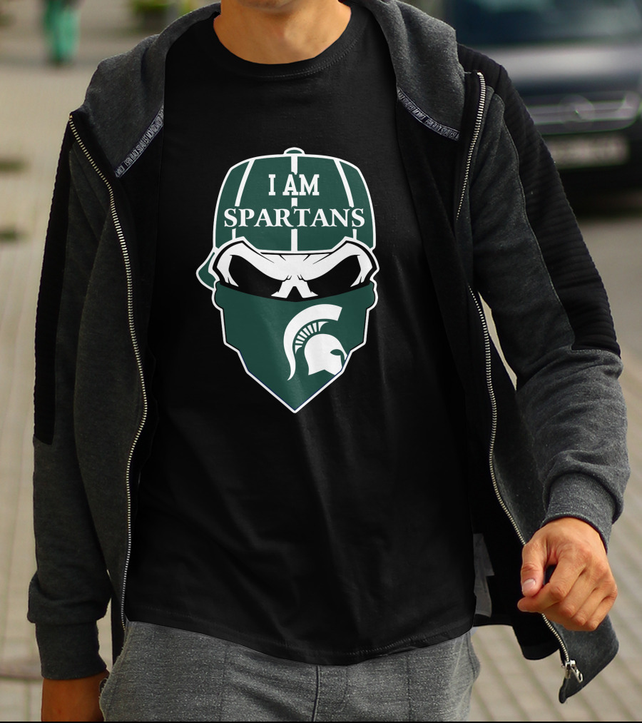 I Am Spartans Michigan State Skull T-Shirt