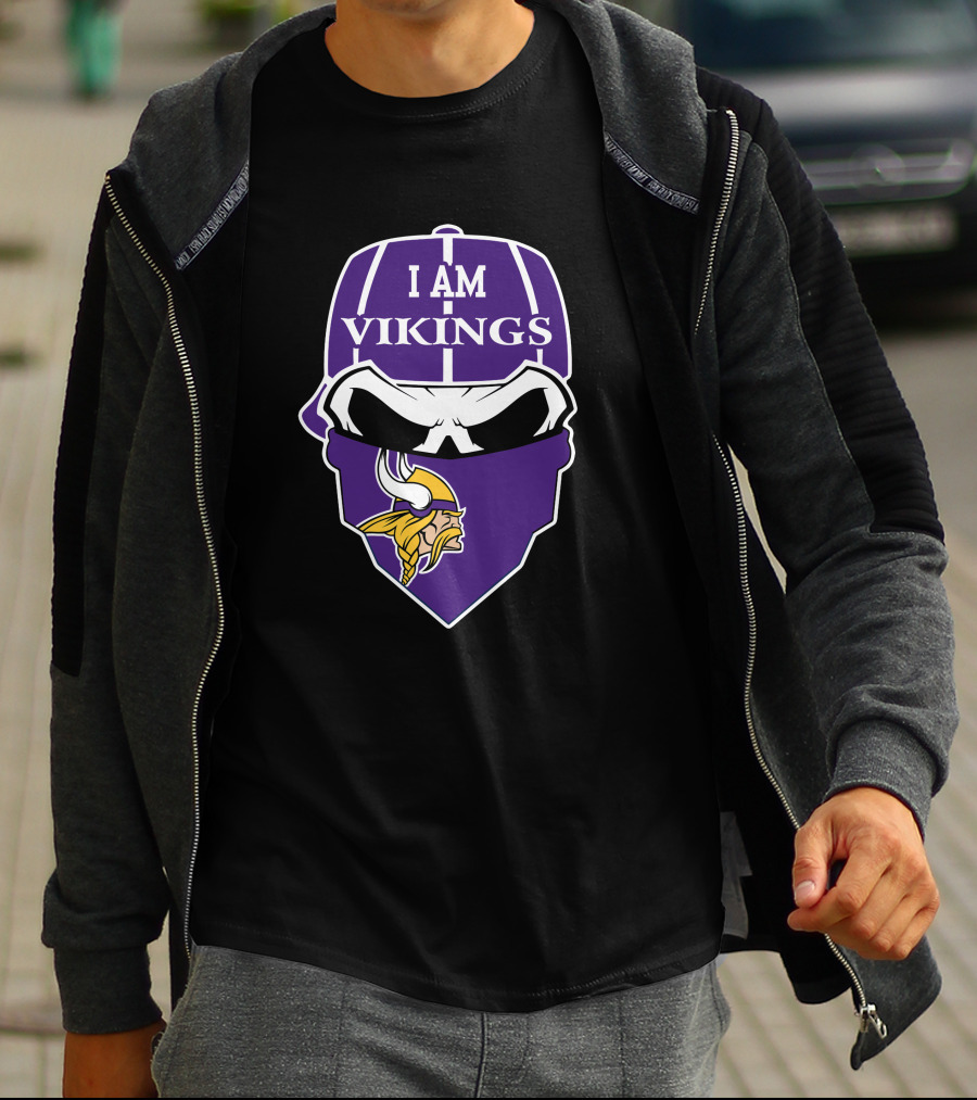 I Am Vikings Minnesota Vikings Skull T-Shirt