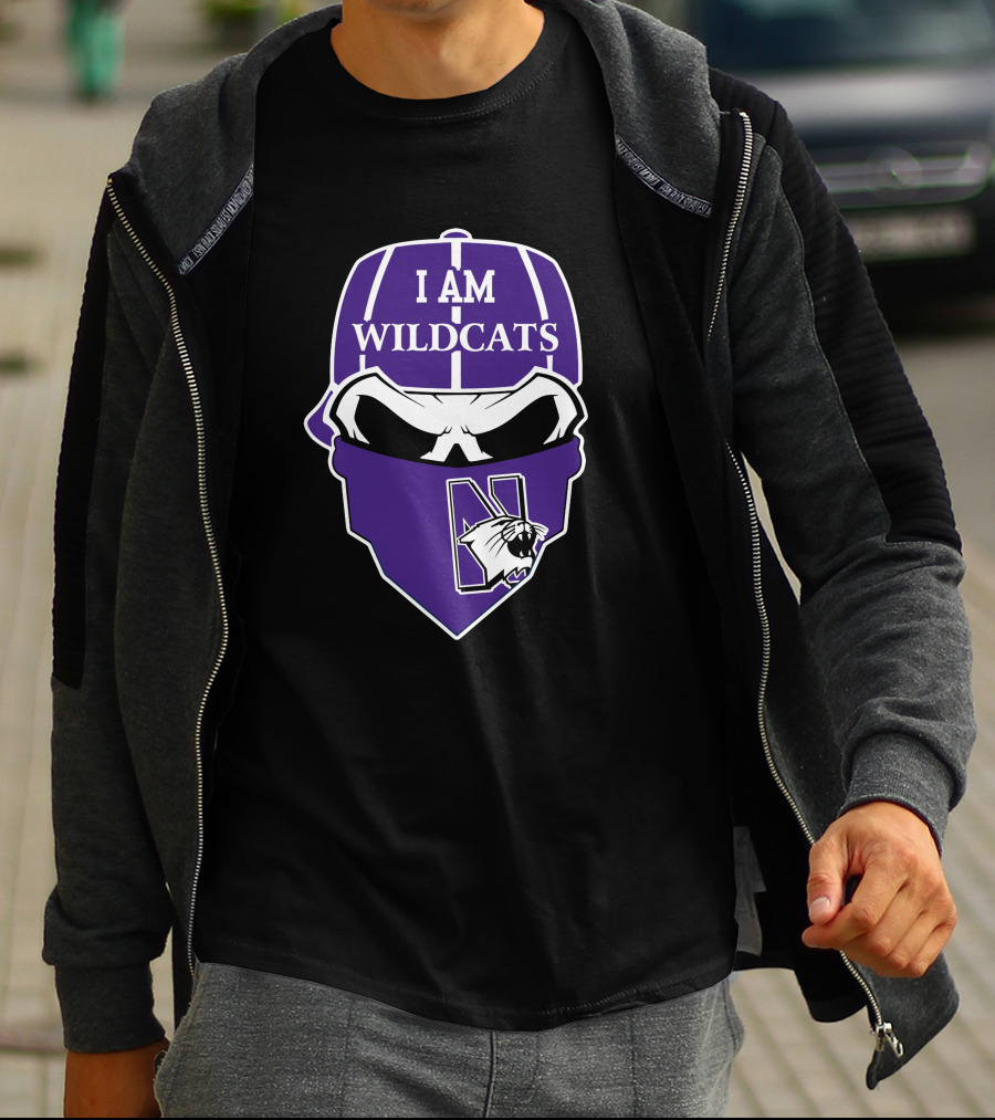 I Am Northwestern Wildcats Skull T-Shirt