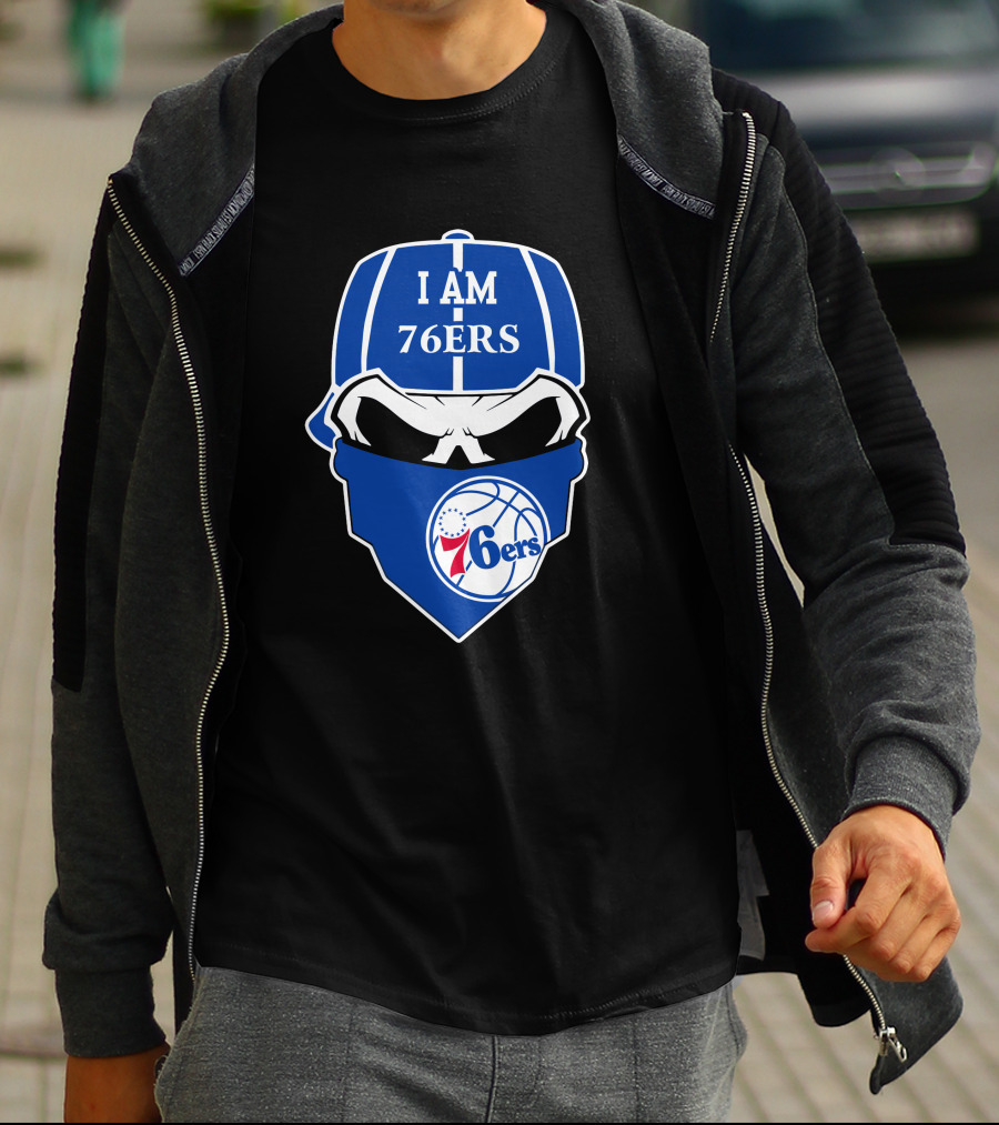 I Am 76ers Skull Logo Philadelphia 76ers T-Shirt