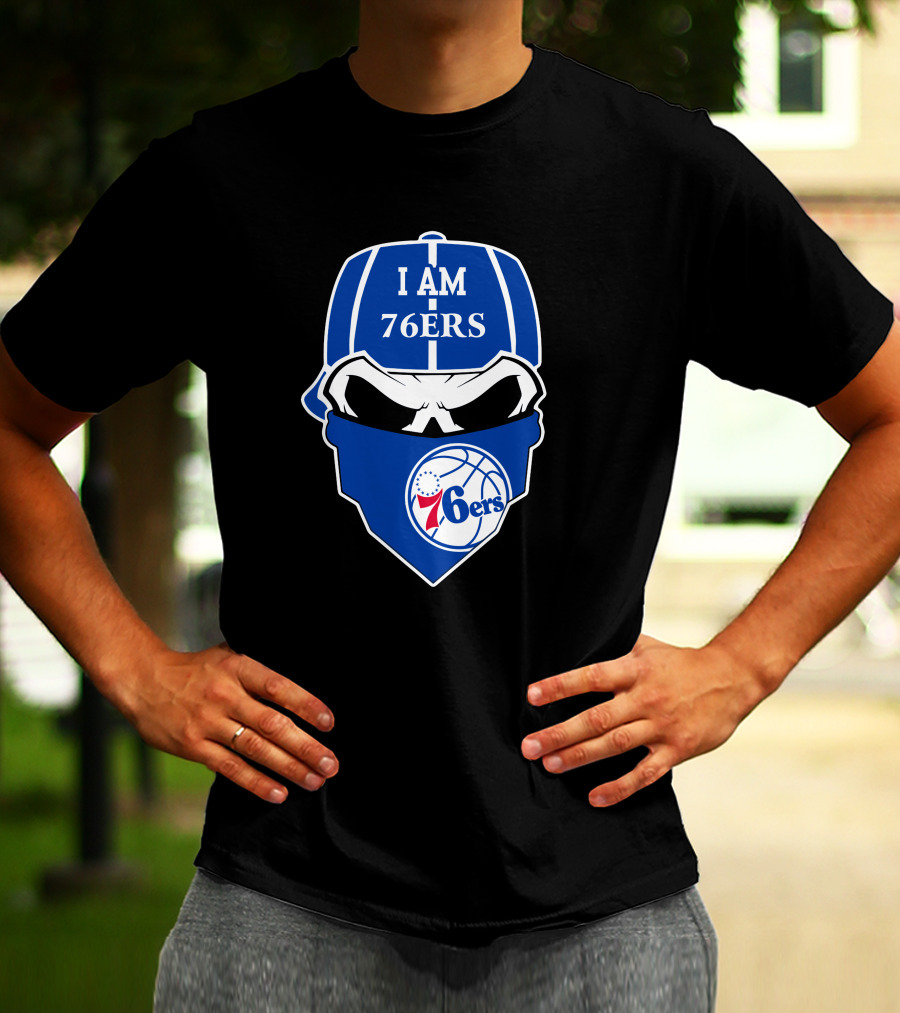I Am 76ers Skull Logo Philadelphia 76ers T-Shirt
