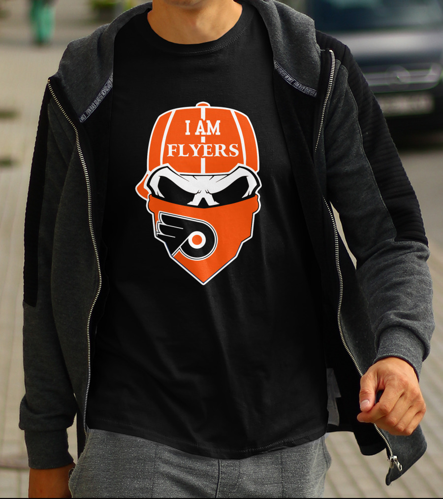 I Am Flyers Philadelphia Flyers Skull T-Shirt