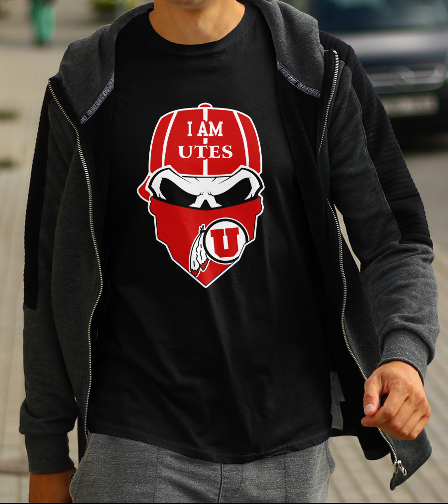 I Am Utah Utes Skull Bandana U T-Shirt