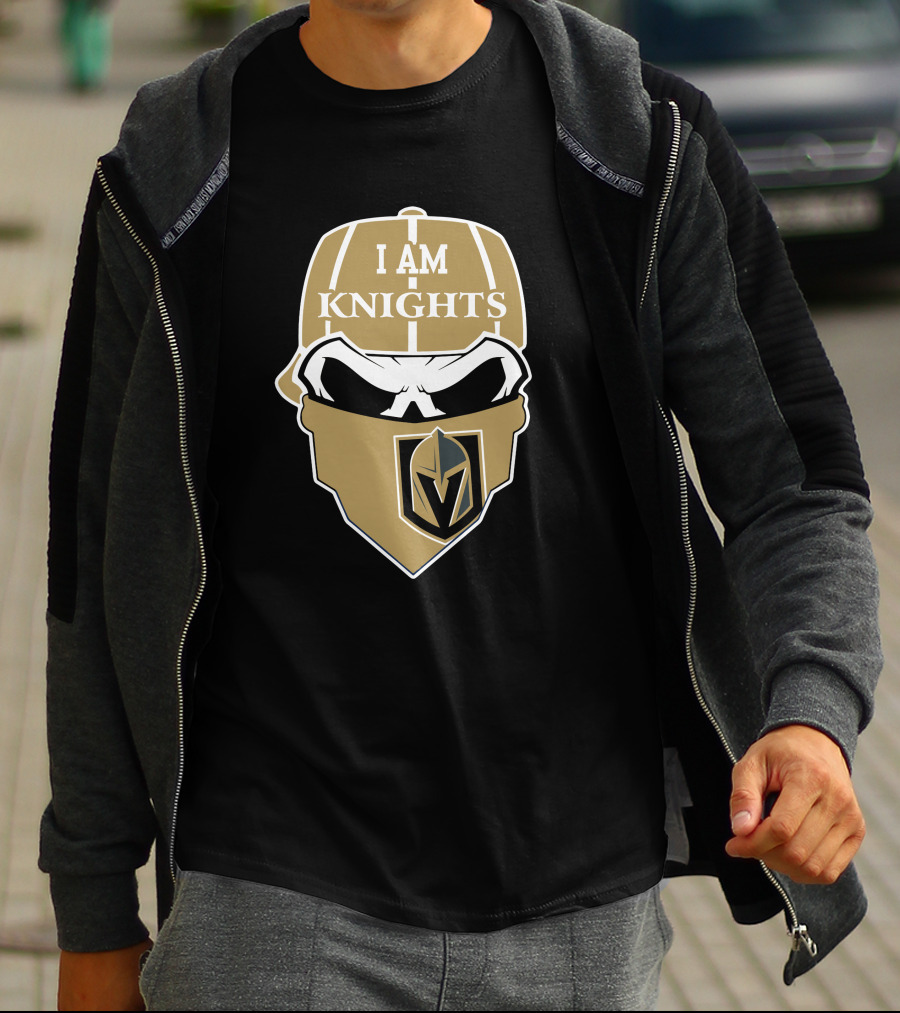 I Am Knights Vegas Golden Knights Skull T-Shirt