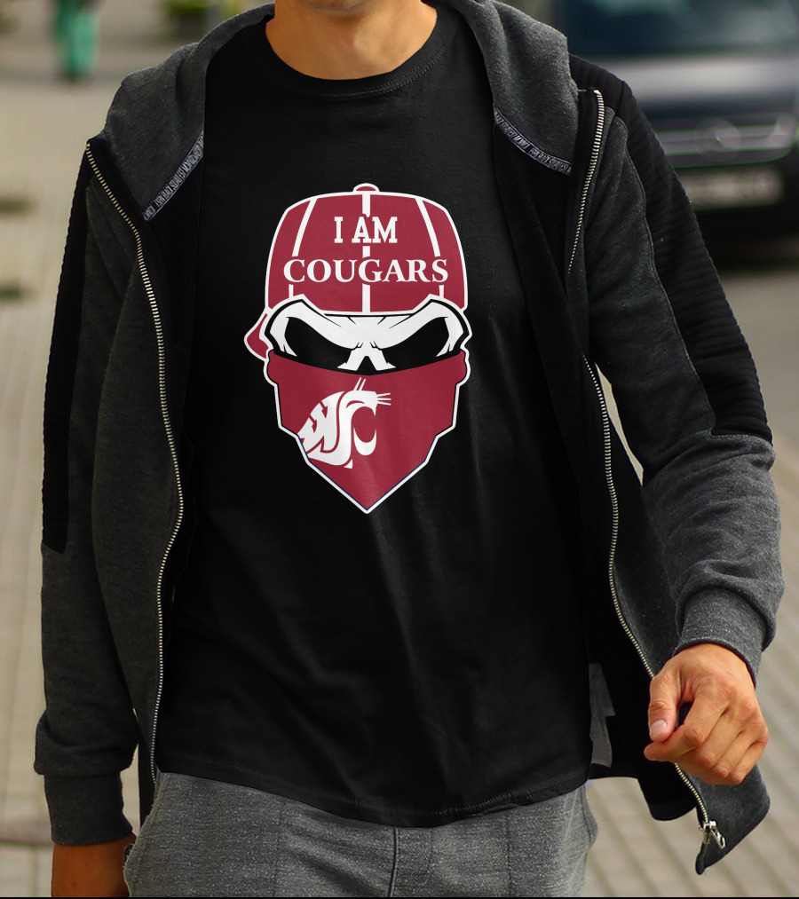 I Am Cougars Washington State Skull T-Shirt