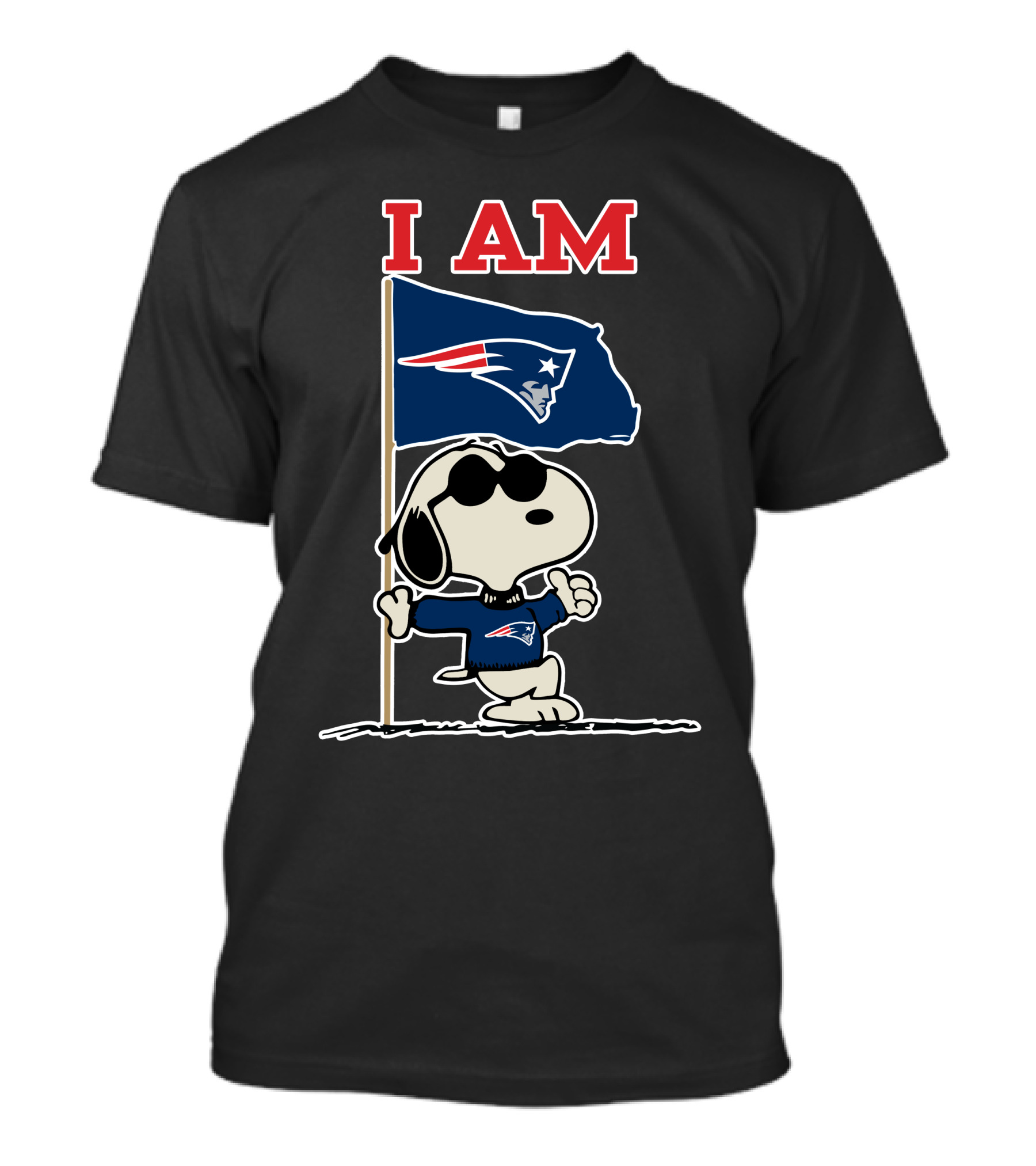 I Am New England Patriots Snoopy Flag T-Shirt