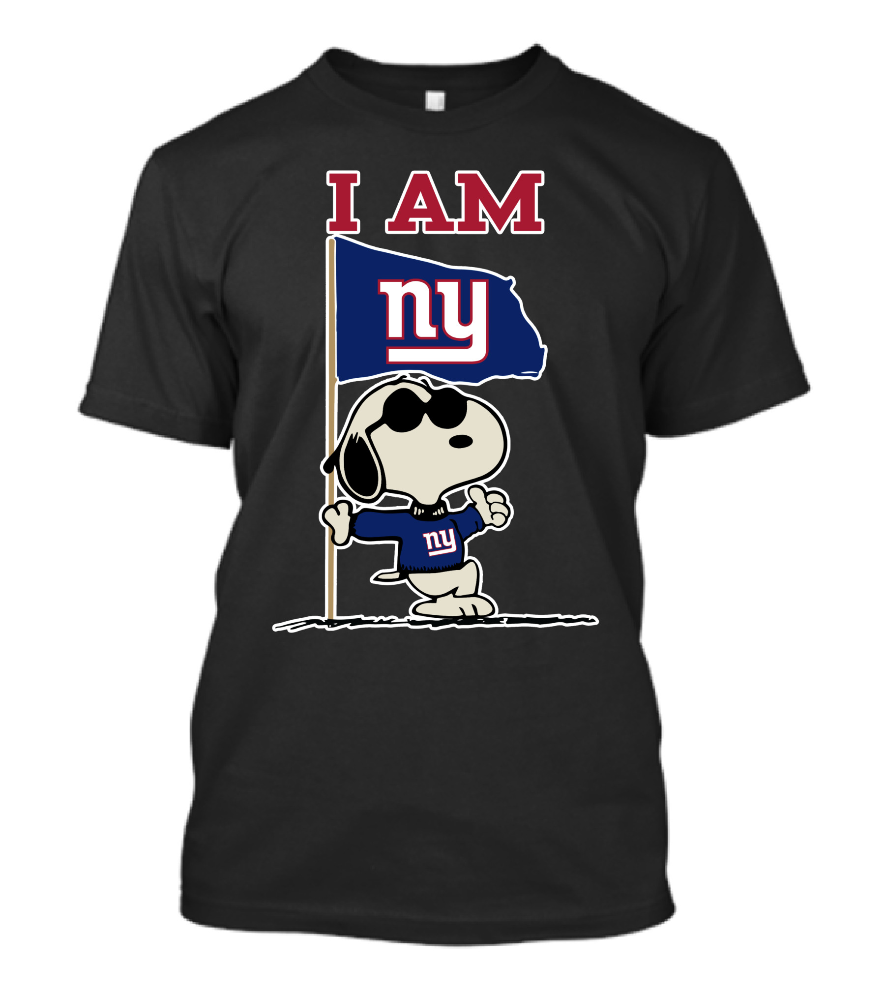 I Am New York Giants Snoopy Flag T-Shirt