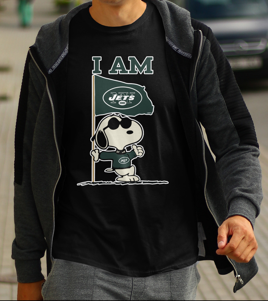 I Am Jets Snoopy New York Jets Flag T-Shirt