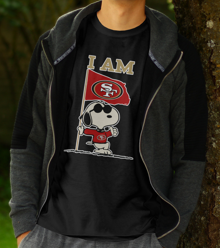 I Am San Francisco 49ers Snoopy Flag T-Shirt