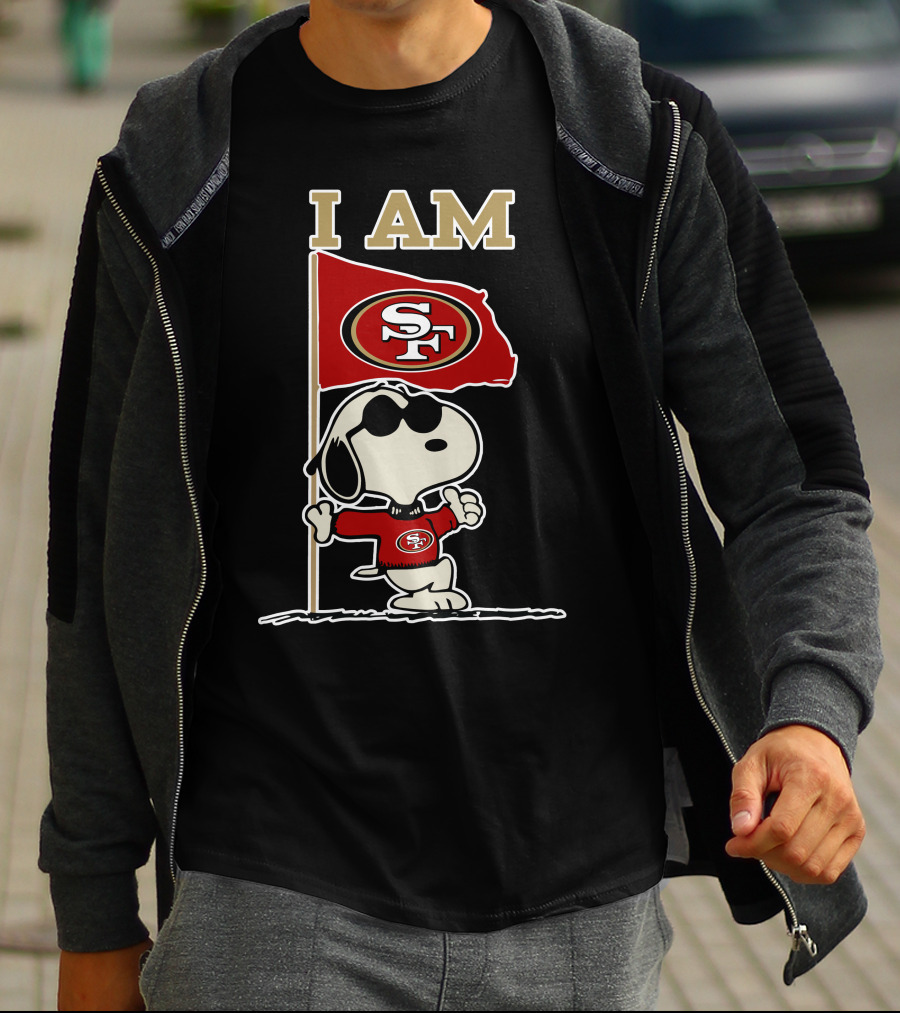 I Am San Francisco 49ers Snoopy Flag T-Shirt