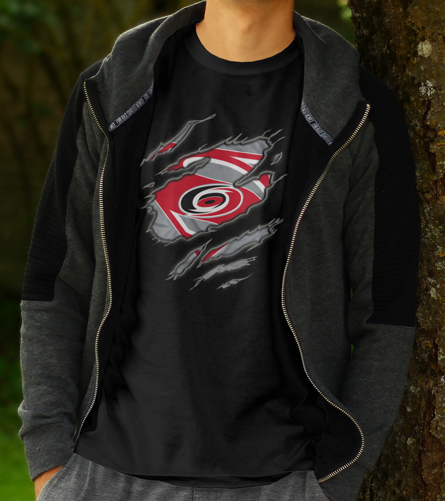 Carolina Hurricanes Superman Torn Logo 1 T-Shirt