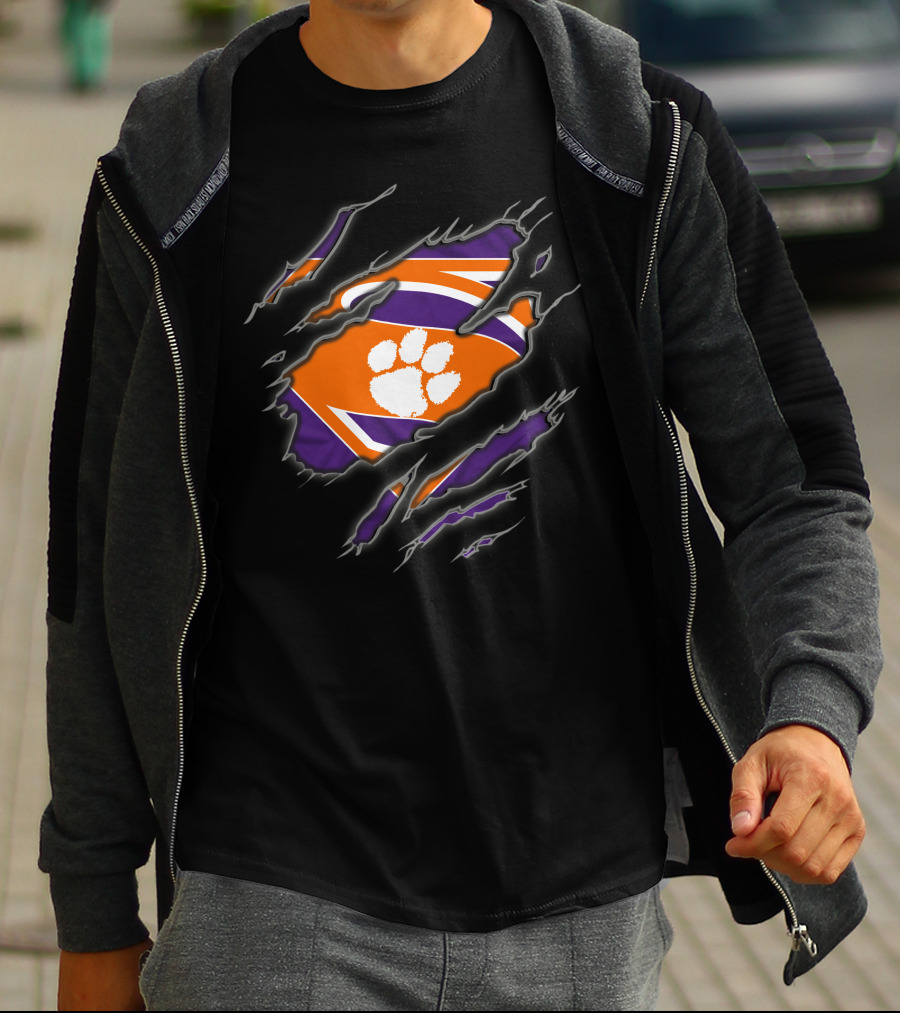 Clemson Tigers Logo Claw Superman 1 T-Shirt