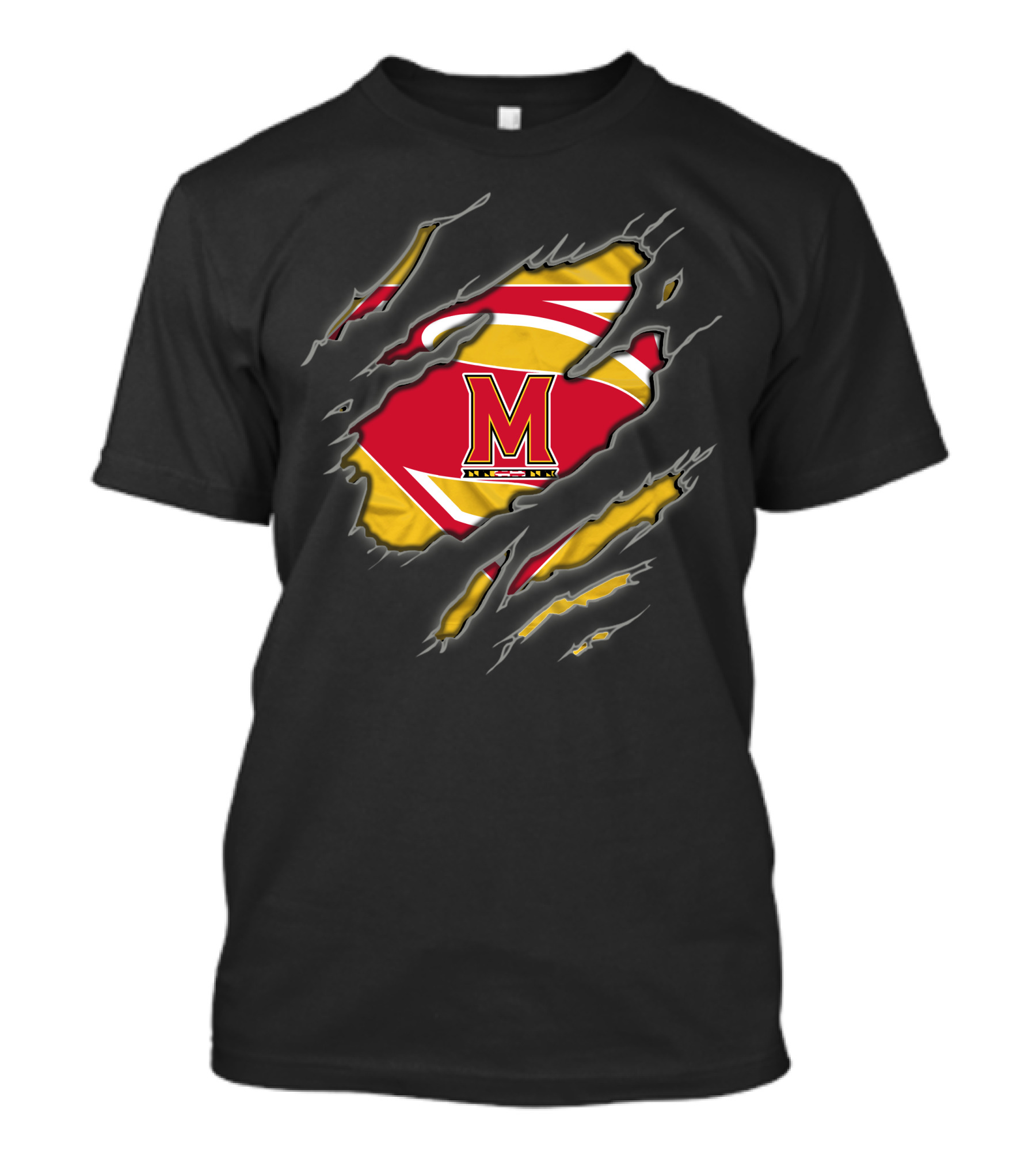 Maryland Terrapins Superman Logo Ripped Reveal T-Shirt