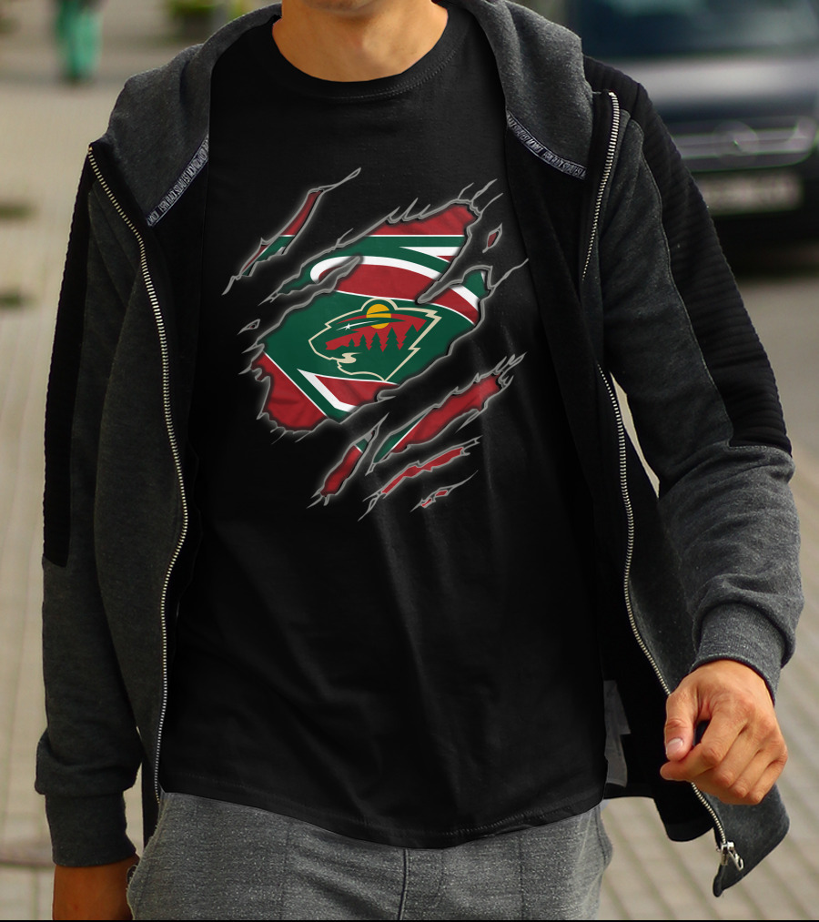 Minnesota Wild Logo Ripped T-Shirt