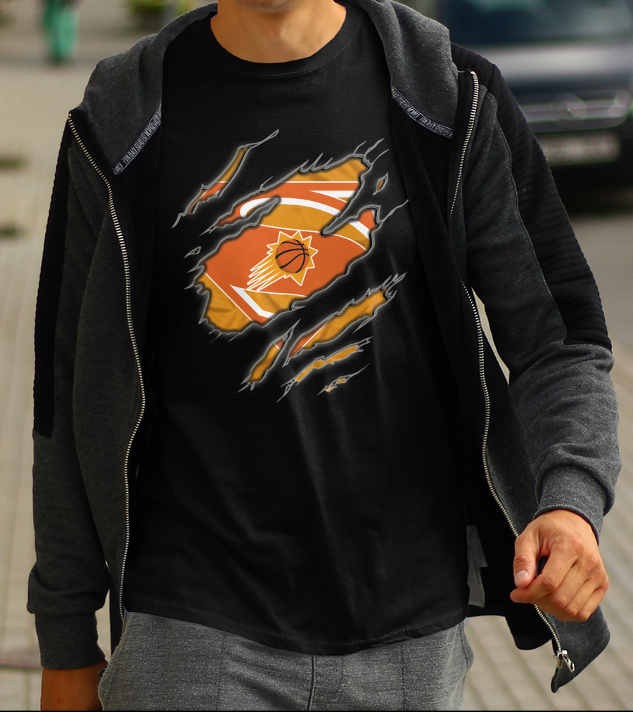 Phoenix Suns Basketball Logo Superman Torn T-Shirt