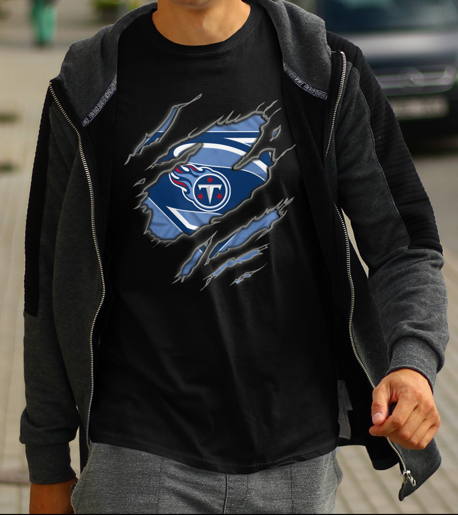 Tennessee Titans Superman Logo Tear 1 T-Shirt