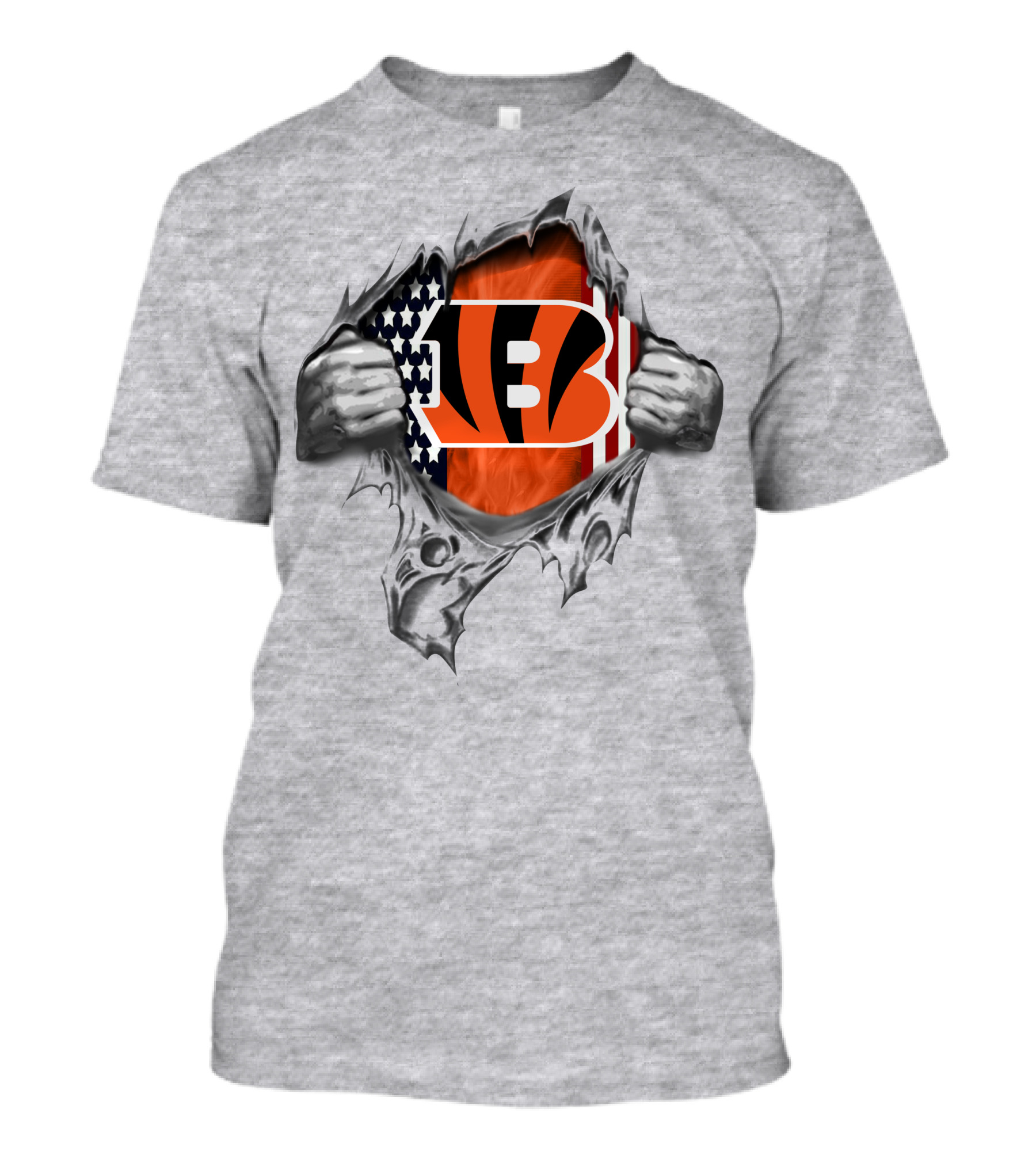 Cincinnati Bengals American Flag Fan Pride Burst T-Shirt