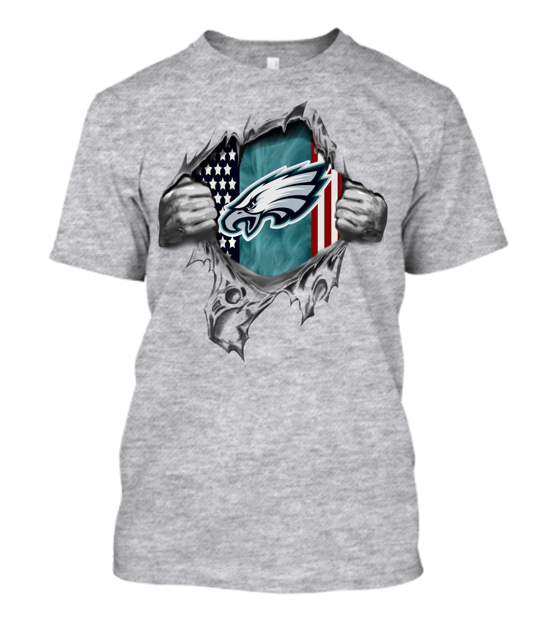 Philadelphia Eagles Logo With American Flag T-Shirt
