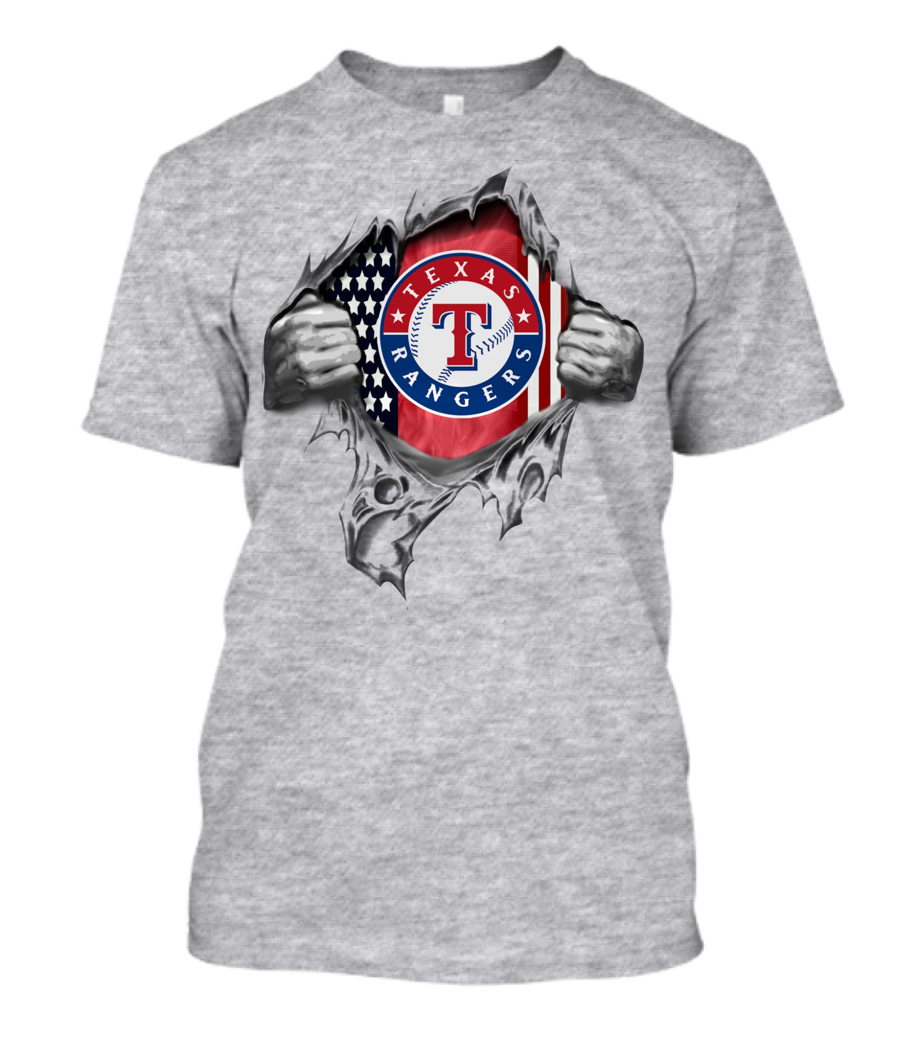 Texas Rangers American Flag Torn Reveal T-Shirt