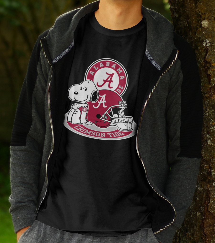 Alabama Crimson Tide Snoopy Helmet T-Shirt