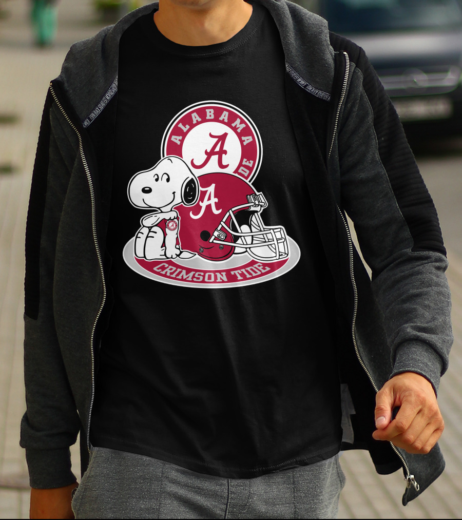 Alabama Crimson Tide Snoopy Helmet T-Shirt